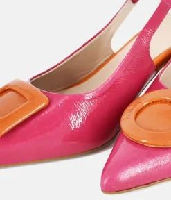 Dansi Pretty Pink/Orange Slingback Heels
