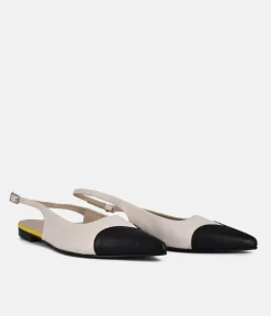 Dansi Striking Cream/Black Slingback Flats