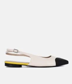 Dansi Striking Cream/Black Slingback Flats