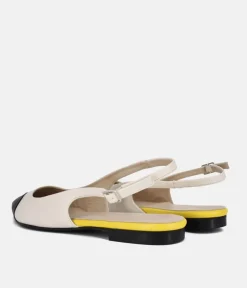 Dansi Striking Cream/Black Slingback Flats