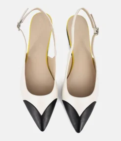 Dansi Striking Cream/Black Slingback Flats