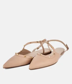 Dansi Valentino Inspired Studded Strappy Flats