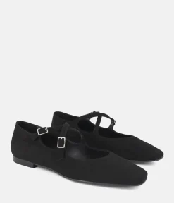 Dansi Versatile Black Suede Strappy Flats