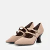 Double Strap Beige Mary Jane Style Shoes
