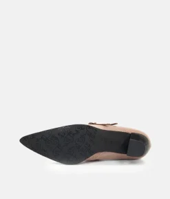 Double Strap Beige Mary Jane Style Shoes