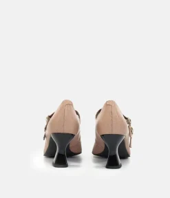Double Strap Beige Mary Jane Style Shoes