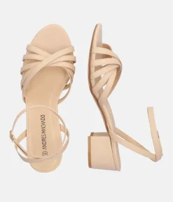 Dressy Beige Ankle Strap Sandals