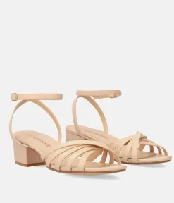 Dressy Beige Ankle Strap Sandals