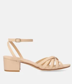 Dressy Beige Ankle Strap Sandals