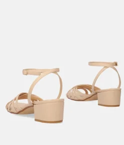 Dressy Beige Ankle Strap Sandals