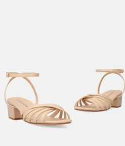 Dressy Beige Ankle Strap Sandals