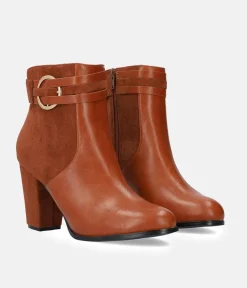 Dressy Brown Block Heel Ankle Boots