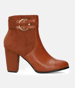 Dressy Brown Block Heel Ankle Boots