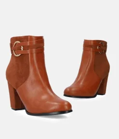 Dressy Brown Block Heel Ankle Boots