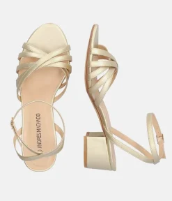 Dressy Gold Ankle Strap Sandals
