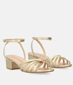 Dressy Gold Ankle Strap Sandals