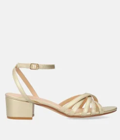 Dressy Gold Ankle Strap Sandals