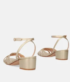 Dressy Gold Ankle Strap Sandals