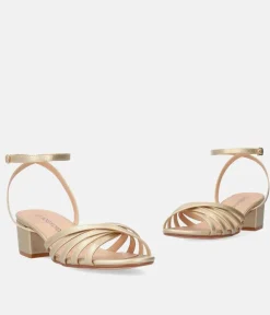 Dressy Gold Ankle Strap Sandals