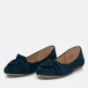 Dressy Navy Round Toe Ballet Flats