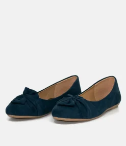 Dressy Navy Round Toe Ballet Flats