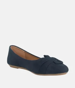 Dressy Navy Round Toe Ballet Flats