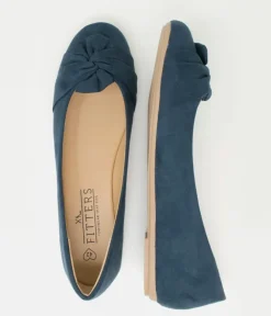 Dressy Navy Round Toe Ballet Flats
