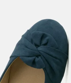 Dressy Navy Round Toe Ballet Flats