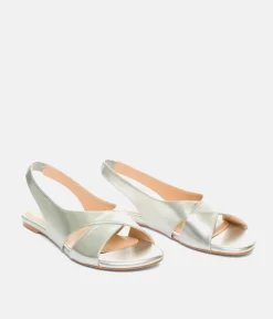 Dressy Silver Slingback Flats