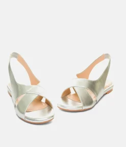 Dressy Silver Slingback Flats