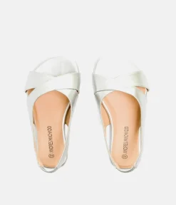 Dressy Silver Slingback Flats