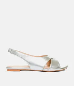 Dressy Silver Slingback Flats