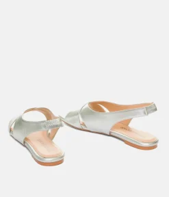 Dressy Silver Slingback Flats