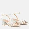 Dressy White Ankle Strap Sandals