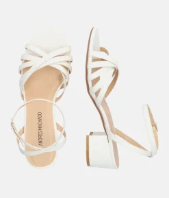 Dressy White Ankle Strap Sandals