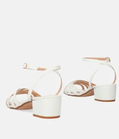 Dressy White Ankle Strap Sandals