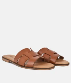 Emma Chic Brown Leather Sandals