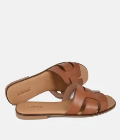 Emma Chic Brown Leather Sandals