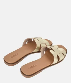 Emma Chic Metallic Gold Leather Sandals