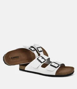 Emma Fashionable White Twin Strap Sandals