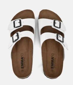 Emma Fashionable White Twin Strap Sandals