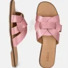Emma Sleek Pink Metallic Slip on Sandals
