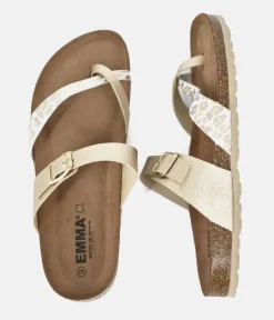 Emma Stylish Leopard/Gold Combi Sandals
