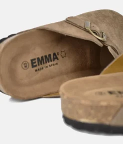 Emma Trendy Brown Suede Clog Sandals