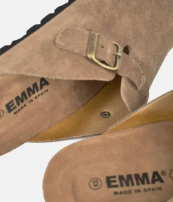 Emma Trendy Brown Suede Clog Sandals