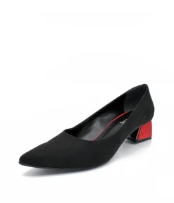 Fab Black Pointy Toe Block Heels