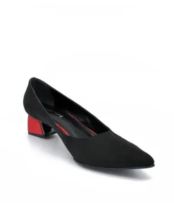 Fab Black Pointy Toe Block Heels