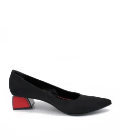 Fab Black Pointy Toe Block Heels