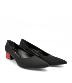 Fab Black Pointy Toe Block Heels