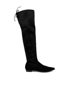 Fabulous Over The Knee Black Suede Boots